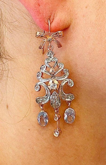 Zonder minimumprijs - Oorbellen - 9 kt. Roségoud, Zilver, Bijoux, Sacs & Beauté, Boucles d'oreilles