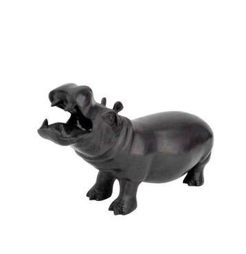 Figurine - Beeldje - nijlpaard - Brons - Bronze