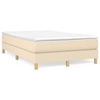 vidaXL Boxspring met matras stof crèmekleurig 120x190 cm, Verzenden, Nieuw