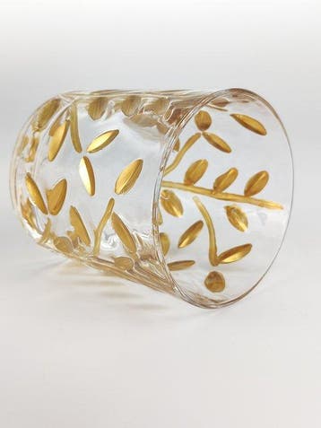 Secoloventesimo - Drinkservies (6) - Bladeren gouden glas -