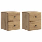 vidaXL Muurbevestigde Nachttafel 2 pcs Artisanaal eiken, Verzenden, Nieuw