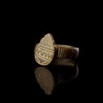 Oud-Romeins Zegelring met geometrisch ontwerp (Zonder, Antiek en Kunst