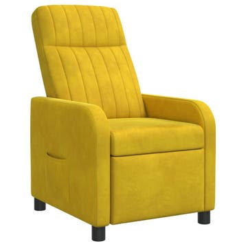 vidaXL Recliner Geel fluweel, Verzenden
