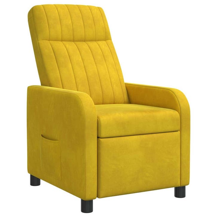 vidaXL Recliner Geel fluweel, Maison & Meubles, Fauteuils, Envoi