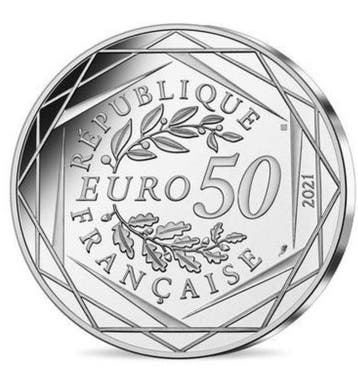 Frankrijk. 50 Euro 2021 Harry Potter Hedwig Farbe - 41g im