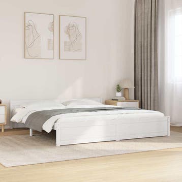 vidaXL Bedframe massief hout wit 180x200 cm, Huis en Inrichting, Verzenden, Nieuw