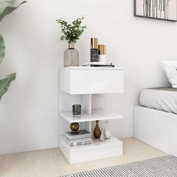 vidaXL Nachtkastjes 2 st 40x35x65 cm spaanplaat hoogglans, Maison & Meubles, Verzenden