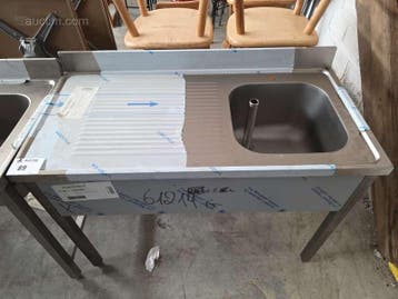 Inox dubbele spoeltafel, Ophalen