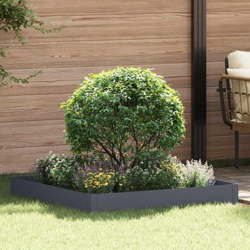 vidaXL Gazonrand 100 x 100 x 20 cm Staal Antracietkleurig, Verzenden