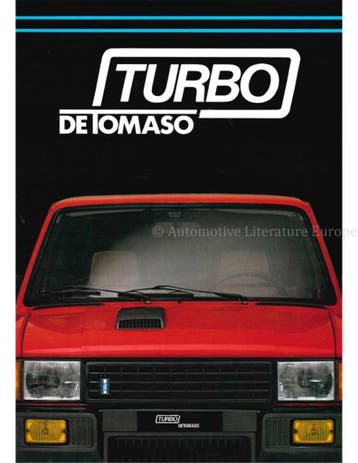 1986 INNOCENTI DE TOMASO TURBO BROCHURE ITALIAANS