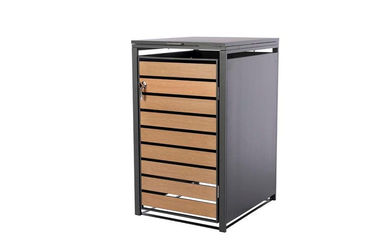 Containerberging staal houtlook enkel, Jardin & Terrasse, Stockage & Armoires de jardin, Envoi