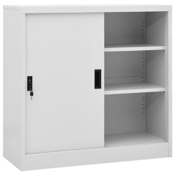 vidaXL Kantoorkast met schuifdeuren 90x40x90 cm staal, Verzenden