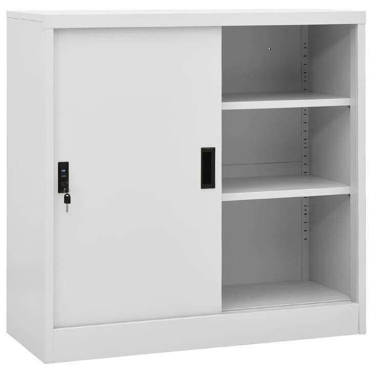 vidaXL Kantoorkast met schuifdeuren 90x40x90 cm staal, Huis en Inrichting, Kasten | Overige, Nieuw, Verzenden