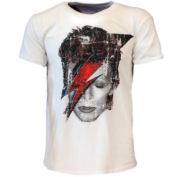 David Bowie Halftone Flash Face T-Shirt, Nieuw