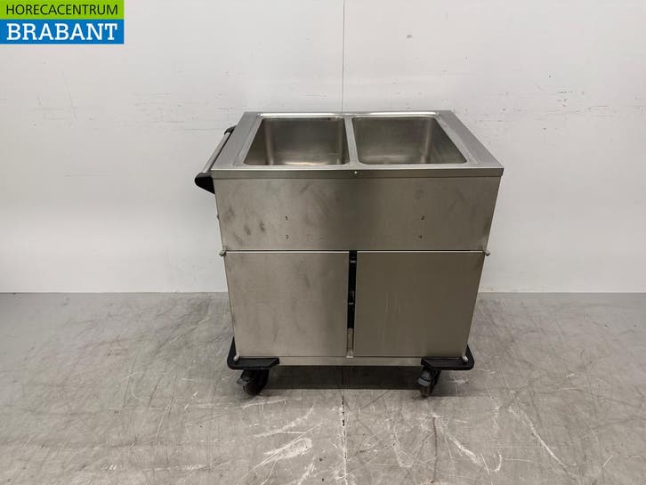 RVS Rieber Verrijdbare Bain-Marie 2 x 1/1 GN met, Zakelijke goederen, Horeca | Keukenapparatuur, Ophalen of Verzenden