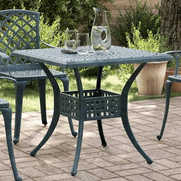 vidaXL Tuintafel 80x80x75 cm gietaluminium groen, Verzenden, Nieuw
