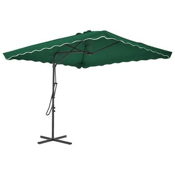 vidaXL Parasol met stalen paal 250x250 cm groen, Verzenden, Nieuw
