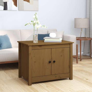 vidaXL Salontafel 71x49x55 cm massief grenenhout honingbruin, Verzenden, Nieuw