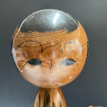 Togatta style Sumie-black Kokeshi | Takechika / Takeshi Sato, Antiquités & Art