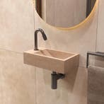 Salenzi Travertin Light Fontein 40x22cm Links Wandmodel, Ophalen of Verzenden, Overige typen