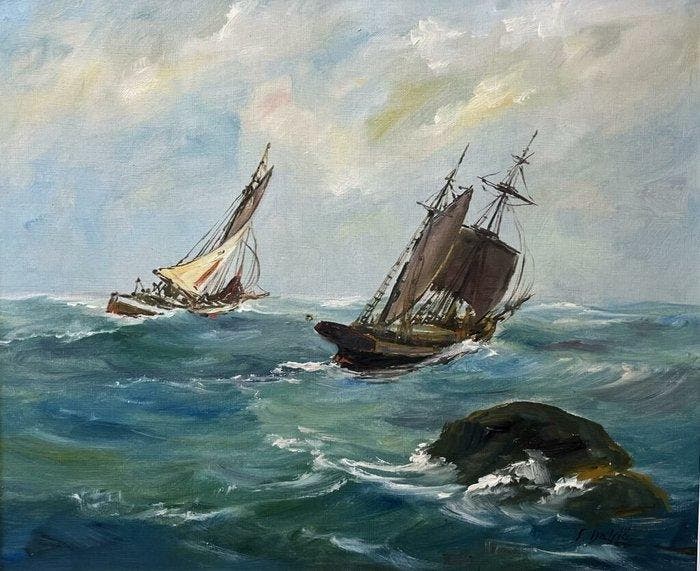 Europese school (XX) - Whispers of the Tempest, Antiek en Kunst, Kunst | Schilderijen | Klassiek