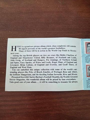 1969 Charles Buchans Football Monthly Pelé, Antonio Rattín,, Nieuw