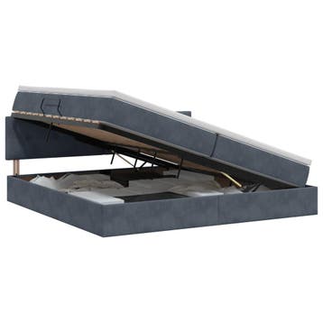 vidaXL Opbergbed met hoofdeinde Donkergrijs 200 x 200 cm, Verzenden, Nieuw