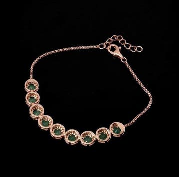 Zonder minimumprijs - Armband 14K rosegoud verguld 925, Nieuw