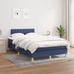 vidaXL Boxspring met matras stof blauw 120x200 cm, Verzenden, Nieuw