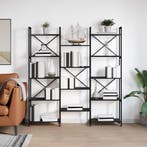 vidaXL Boekenplank Zwart Eiken 156 x 25 x 167 cm Bewerkt, Huis en Inrichting, Verzenden, Nieuw