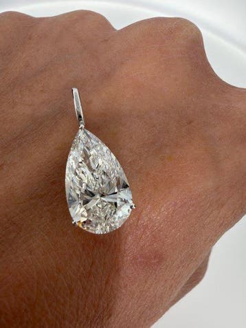 Zonder minimumprijs - Hanger - 14 karaat Witgoud - 5.01ct.