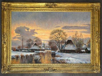 H.J. Wijngaard (1922-2012) - Hollands winter landschap