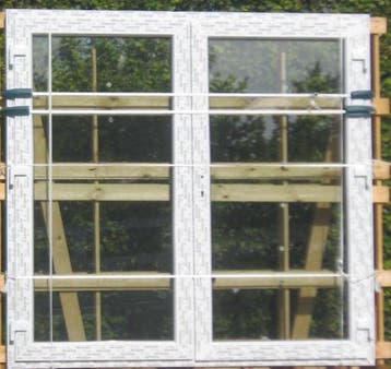 pvc dubbel terrasdeur , buitendeur , deur 216 x 210, Bricolage & Construction, Ophalen of Verzenden, Buitendeur