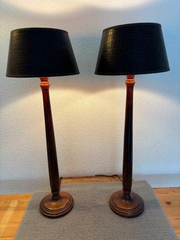 Bekhuis - Lamp (2) - Hout - Noten Houten Lampen Set