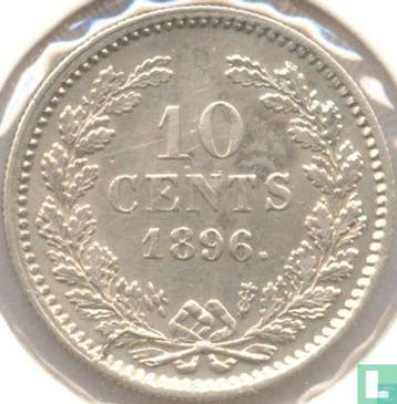 Nederland 10 cents 1896, Verzenden, 10 cent, Losse munt, Goud