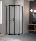 Servie MAT ZWART / Kwartronde cabine met 2 deuren 90x90x200, Ophalen of Verzenden