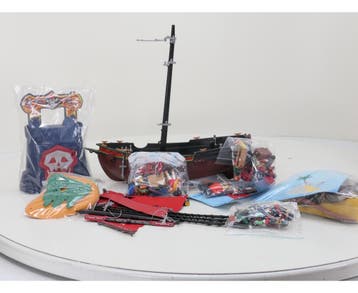 Playmobil 3900 Piratenschip met Piratentoren & Uitbreidin..., Ophalen of Verzenden, Gebruikt