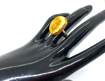 Antiek Litouws Baltisch Amber Ring – Kaunas Dail