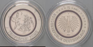 5 Euro 2017 F Duitsland Tropische Zone, Verzenden, België