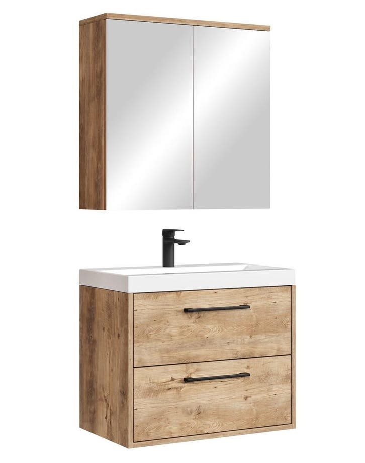 Badkamermeubel Set Florence 01 60 cm – Kastanje Eiken, Huis en Inrichting, Badkamer | Badkamermeubels, Nieuw, Verzenden