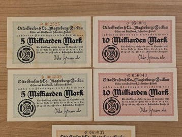 Duitsland. - 5 Banknotes 1923 – Magdeburg-Buckau – Notgeld