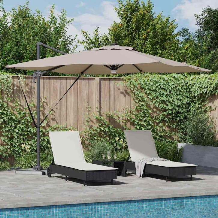 vidaXL Roma Parasol 286 x 284 x 270 cm Aluminium en, Jardin & Terrasse, Parasols, Envoi