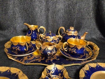 Limoges - Charles Martin - Service à thé (12) - Porcelaine -, Antiek en Kunst, Antiek | Glaswerk en Kristal