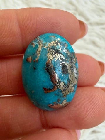 Turquoise Echte edelsteen! Topkleur Neishabour Turquoise, Verzamelen
