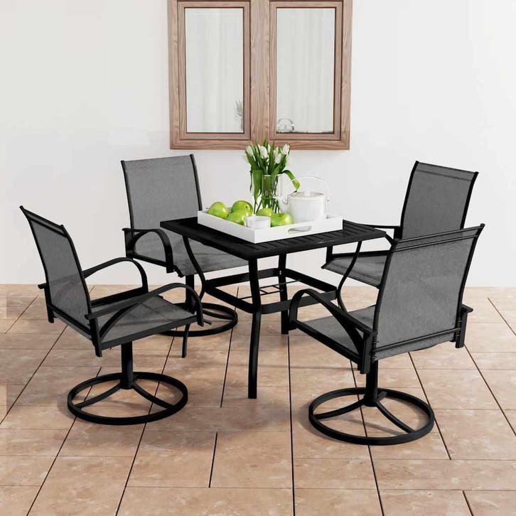 vidaXL 5-delige Tuinset textileen en staal, Tuin en Terras, Tuinsets en Loungesets, Tuinset, Nieuw, Verzenden
