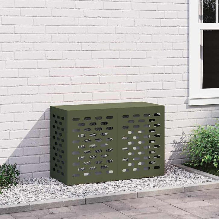 vidaXL Air Conditioner Hoes Olijfgroen 90 x 40 x 60 cm Staal, Electroménager, Climatiseurs, Envoi