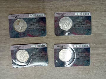 Pays-Bas. 4 x Historische Coincard 2 1/2 Gulden 1959 - 1960, Timbres & Monnaies, Monnaies | Pays-Bas
