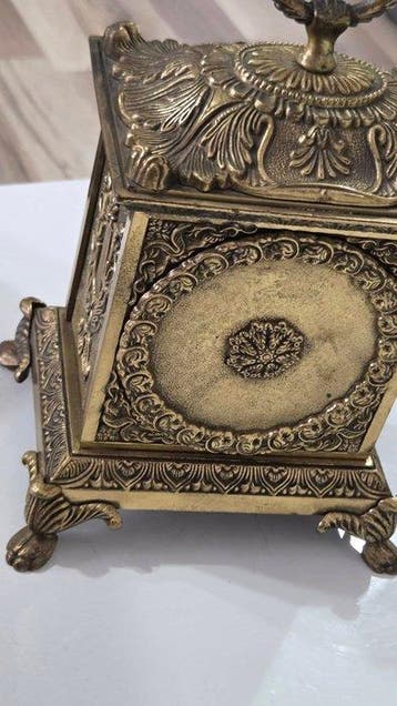 Horloge de cheminée - Franz Hermle - - Laiton doré -, Antiek en Kunst