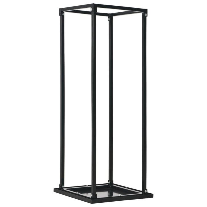 vidaXL Haardhoutrek met basis 37x37x113 cm staal zwart, Tuin en Terras, Brandhout, Verzenden