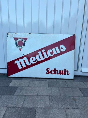 Medicus Schuh – XXL Emaille Reclamebord – Duits Schoenenmerk